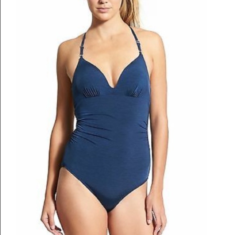 Athleta Blue Aqualuxe Molded Cup 1 Piece Swimsuit Size XXS NWT